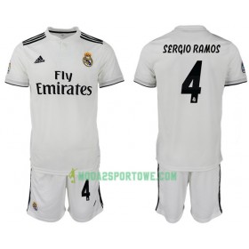 Koszulka Real Madryt SERGIO RAMOS 4 Dziecięcy Domowe Stroje Piłkarskie 2018/19 Krótki Rękaw